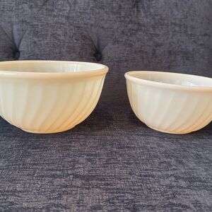 Set of two vintage milk glass bowls